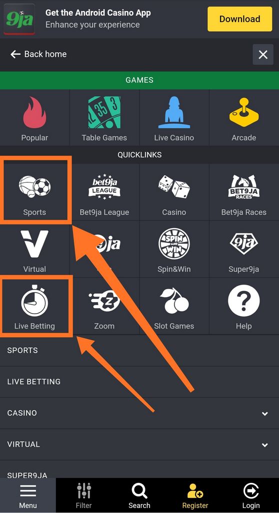 Bet9ja Nigeria - Sporting Activity Betting, Premier League Chances, Casino, Wager